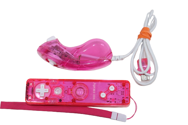 Control & Nunchuck de Wii (Rosa Clear)